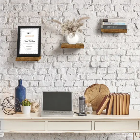 Set of 3 (9") Sorbus Square Floating Shelves with Invisible Mounting Brackets for Living Room Decor, Bedroom, Bathroom Decor, Home & Kitchen {8}