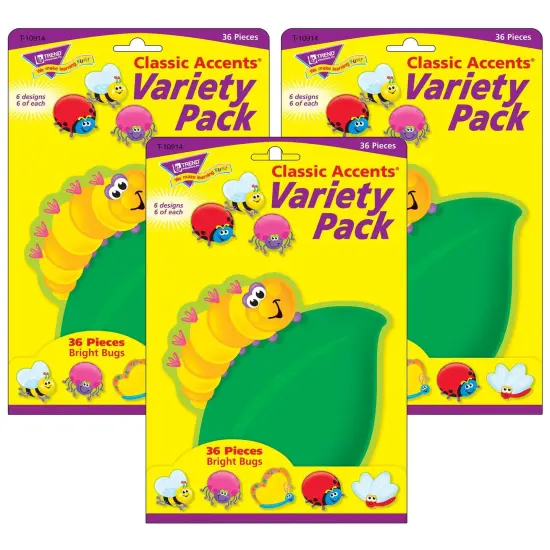 Bright Bugs Classic Accents&reg; Variety Pack, 36 Per Pack, 3 Packs {1}