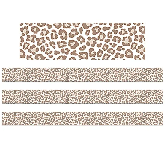 Blush Leopard Print Straight Border Trim, 35 Feet Per Pack, 6 Packs {1}