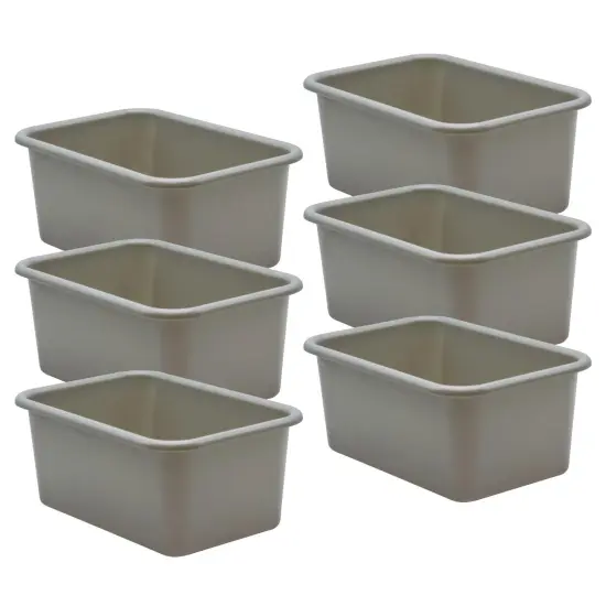 Gray Small Plastic Storage Bin, Pack of 6 {1}