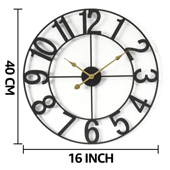 Sorbus Large Wall Clock for Living Room Decor - Numeral Wall Clock for Kitchen - 16-inch Wall Clock Decorative Silver {9}