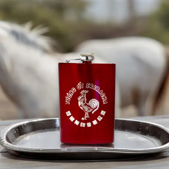 8oz RED Sriracha Flask {4}