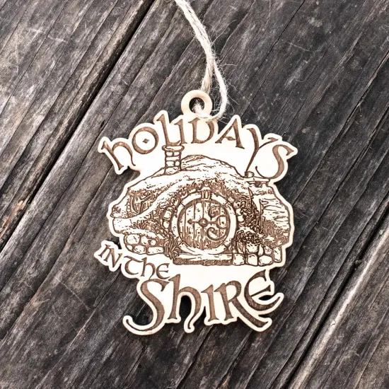 Ornament - Holidays in the Shire - Raw Wood 4x3n {5}