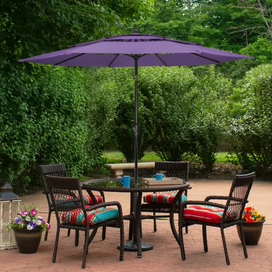 Northlight 9.75ft Outdoor Patio Market Umbrella with Hand Crank and Tilt, Purple {3}