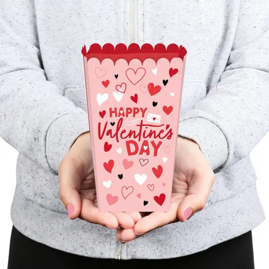 Big Dot of Happiness Happy Valentine's Day - Valentine Hearts Party Favor Popcorn Treat Boxes - Set of 12 {7}