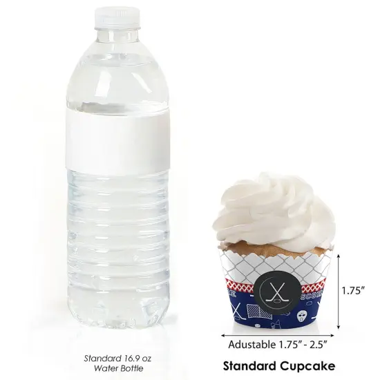 Big Dot of Happiness Shoots and Scores - Hockey - Baby Shower or Birthday Party Decorations - Party Cupcake Wrappers - Set of 12 {4}