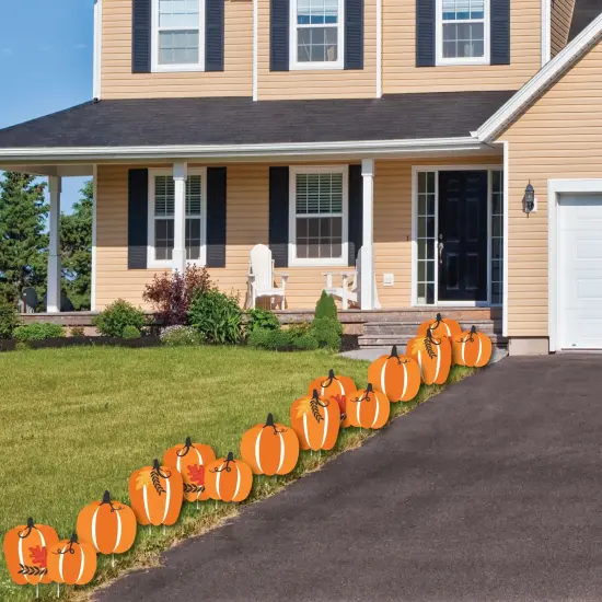 Big Dot of Happiness Fall Pumpkin - Pumpkin Lawn Decorations - Outdoor Halloween or Thanksgiving Party Yard Decorations - 10 Piece {4}