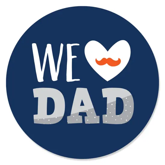 Big Dot of Happiness Happy Father's Day - We Love Dad Party Circle Sticker Labels - 24 Count {1}