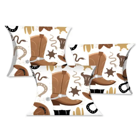 Big Dot of Happiness Western Hoedown - Favor Gift Boxes - Wild West Cowboy Party Petite Pillow Boxes - Set of 20 {1}