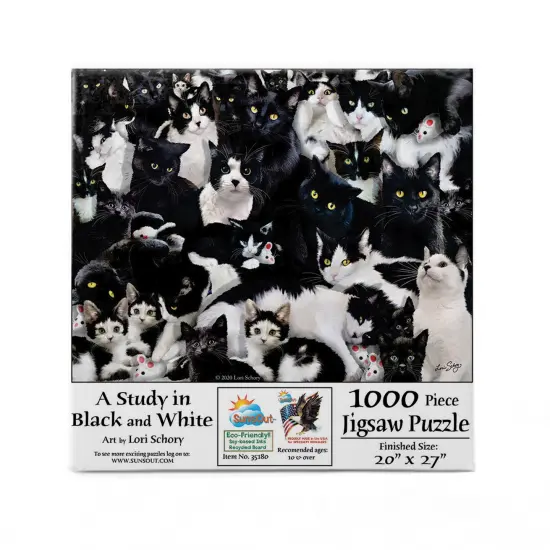 Sunsout Study in Black and White 1000 pc Jigsaw Puzzle 35180 {4}