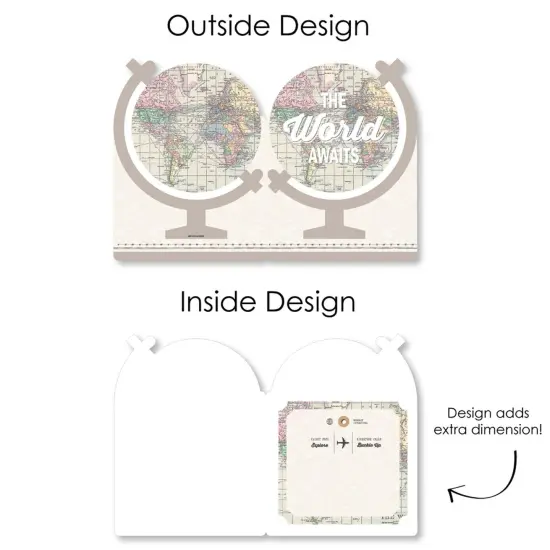 Big Dot of Happiness World Awaits - Travel Themed Congratulations Giant Greeting Card - Big Shaped Jumborific Card {7}