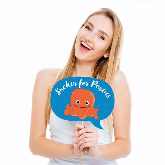 Big Dot of Happiness Funny Under the Sea Critters - Birthday Party or Baby Shower Photo Booth Props Kit - 10 Piece {3}
