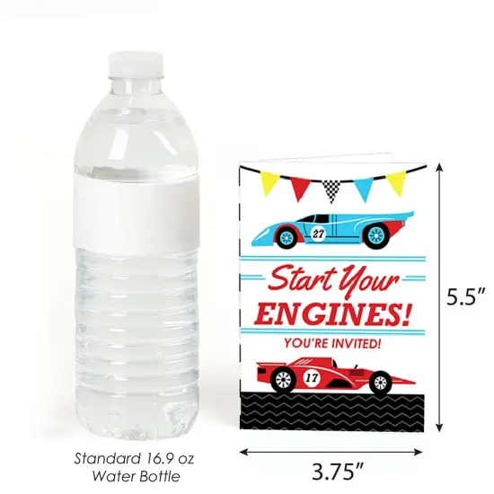 Big Dot of Happiness Let's Go Racing - Racecar - Fill In Race Car Birthday Party or Baby Shower Invitations (8 count) {4}