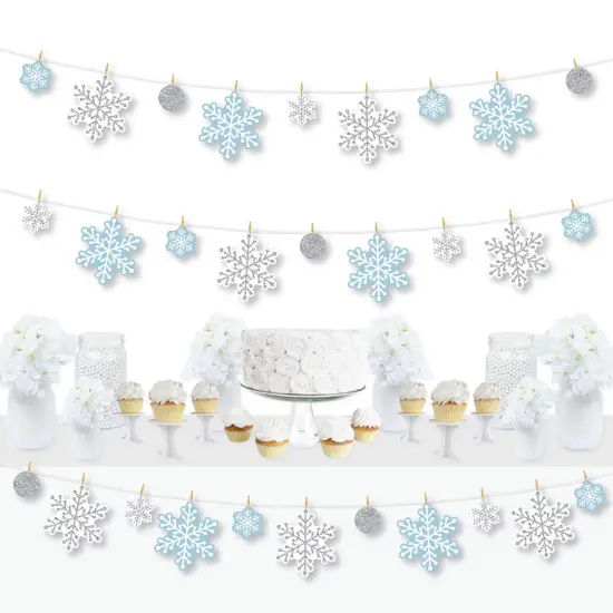 Big Dot of Happiness Winter Wonderland - Snowflake Holiday Party and Winter Wedding DIY Decorations - Clothespin Garland Banner - 44 Pieces {1}