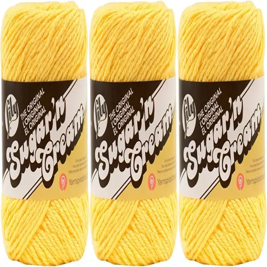 (Pack of 3) Lily Sugar'n Cream Yarn - Solids-Yellow {1}