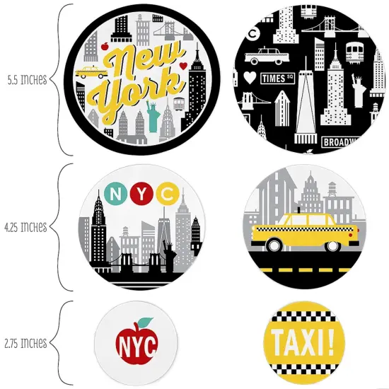 Big Dot of Happiness NYC Cityscape - New York City Party Giant Circle Confetti - Party Decorations - Large Confetti 27 Count {3}