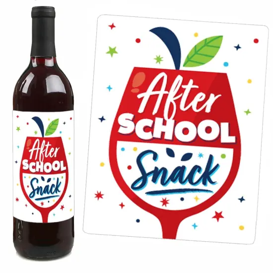 Big Dot of Happiness Thank You Teachers - Teacher Appreciation Christmas Gifts Decorations for Women and Men - Wine Bottle Label Stickers - Set of 4 {7}