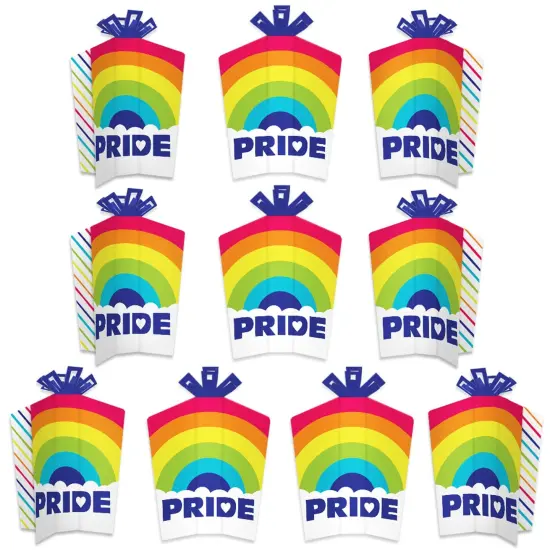Big Dot of Happiness Love is Love - Pride - Table Decorations - Rainbow Party Fold and Flare Centerpieces - 10 Count {1}