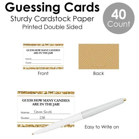Big Dot of Happiness We Still Do - 50th Wedding Anniversary - How Many Candies Anniversary Party Game - 1 Stand and 40 Cards - Candy Guessing Game {7}