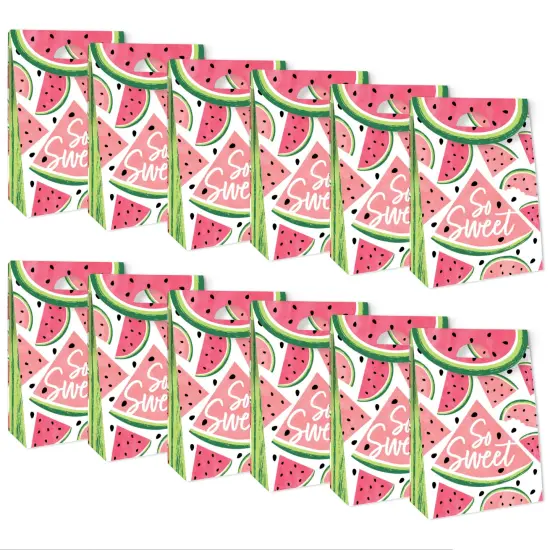 Big Dot of Happiness Sweet Watermelon - Fruit Gift Favor Bags - Party Goodie Boxes - Set of 12 {6}