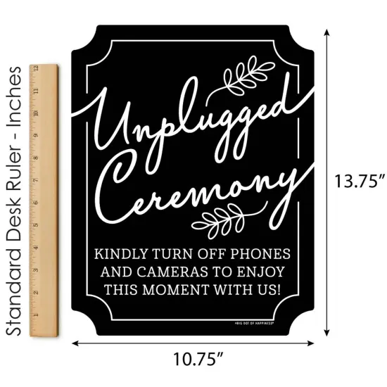 Big Dot of Happiness Black Unplugged Ceremony - Outdoor Lawn Sign - No Cell Phone Wedding Yard Sign - 1 Piece {4}
