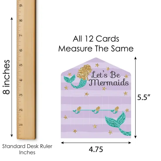 Big Dot of Happiness Let's Be Mermaids - Baby Shower or Birthday Party Game Pickle Cards - Pull Tabs 3-in-a-Row - Set of 12 {7}