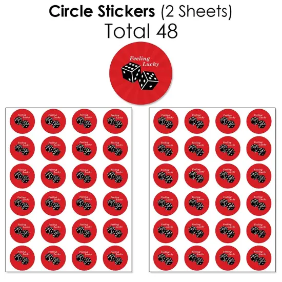 Big Dot of Happiness Las Vegas - Mini Candy Bar Wrappers, Round Candy Stickers and Circle Stickers - Casino Party Candy Favor Sticker Kit - 304 Pieces {7}