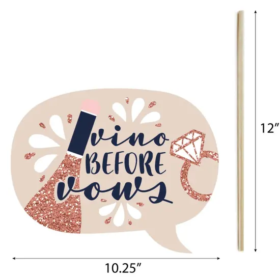 Big Dot of Happiness Vino Before Vows - Winery Bridal Shower or Bachelorette Party Photo Booth Props Kit - 20 Count {7}