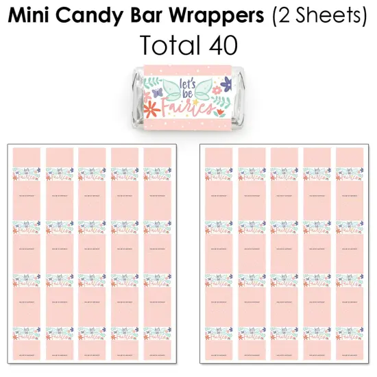 Big Dot of Happiness Let's Be Fairies - Mini Candy Wrappers & Candy Circle Stickers - Fairy Garden Birthday Party Candy Favor Sticker Kit - 304 Pieces {4}