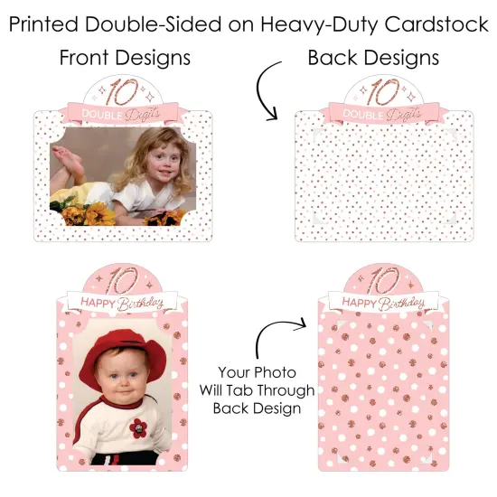 Big Dot of Happiness 10th Pink Rose Gold Birthday Party Picture Centerpiece Photo Table Toppers 15 Pc {7}