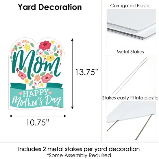 Big Dot of Happiness Colorful Floral Happy Mother's Day - Outdoor Lawn Sign - We Love Mom Party Yard Sign - 1 Piece {7}