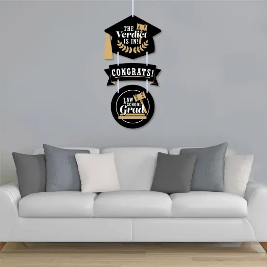 Big Dot of Happiness Law School Grad - Hanging Porch Future Lawyer Graduation Party Outdoor Decorations - Front Door Decor - 3 Piece Sign {4}