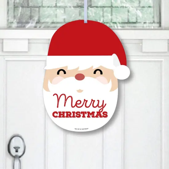 Big Dot of Happiness Jolly Santa Claus - Hanging Porch Christmas Party Outdoor Decorations - Front Door Decor - 1 Piece Sign {1}