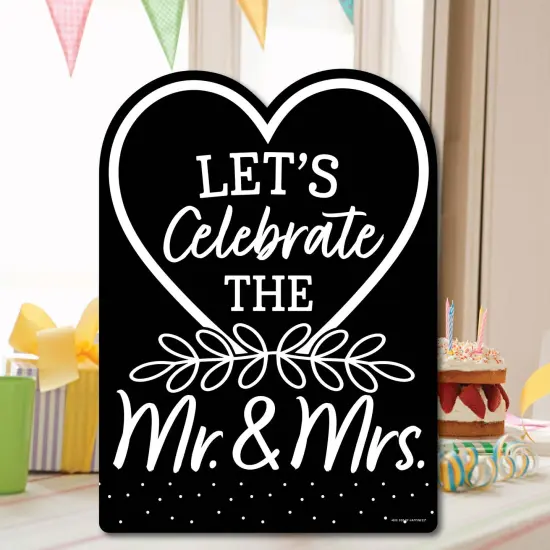 Big Dot of Happiness Mr. and Mrs. - Party Decorations - Black and White Wedding or Bridal Shower Welcome Yard Sign {7}