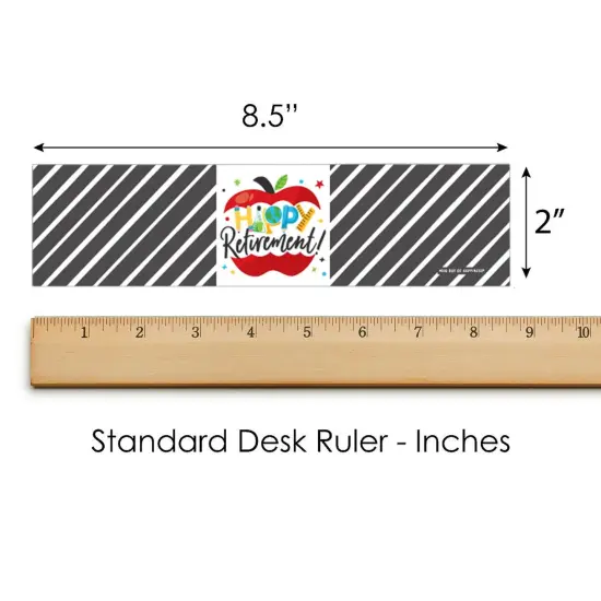 Big Dot of Happiness Teacher Retirement - Happy Retirement Party Water Bottle Sticker Labels - Set of 20 {6}