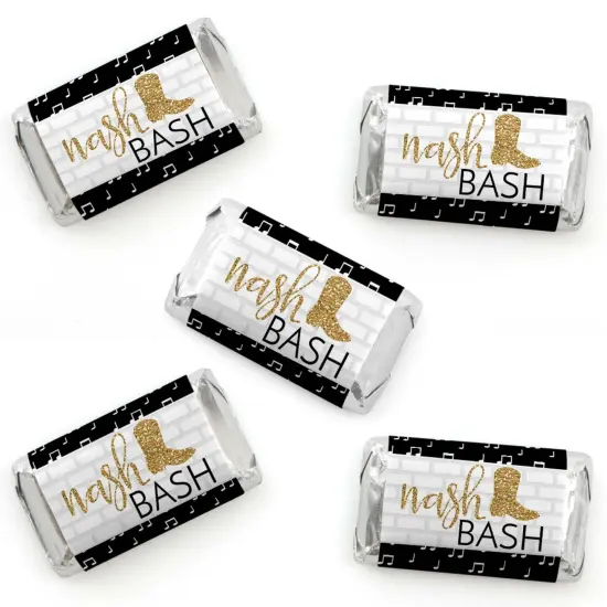Big Dot of Happiness Nash Bash - Mini Candy Bar Wrapper Stickers - Nashville Bachelorette Party Small Favors - 40 Count {1}