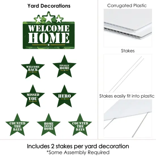 Big Dot of Happiness Welcome Home Hero - Yard Sign and Outdoor Lawn Decorations - Military Army Homecoming Yard Signs - Set of 8 {6}