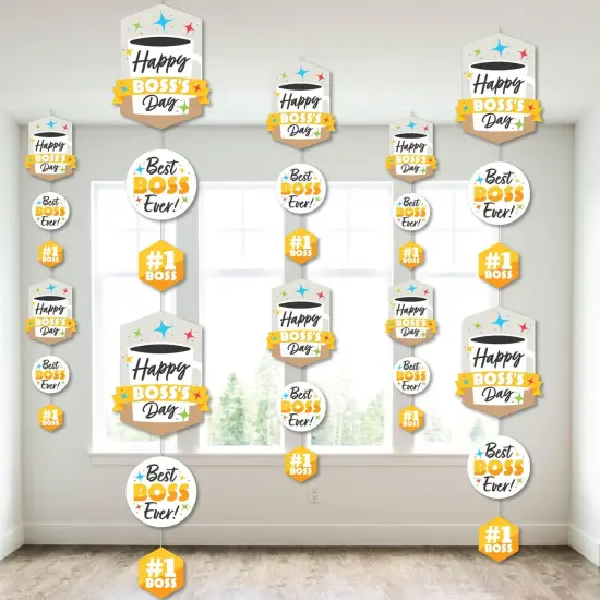 Big Dot of Happiness Happy Boss's Day - Best Boss Ever DIY Dangler Backdrop - Hanging Vertical Decorations - 30 Pieces {1}
