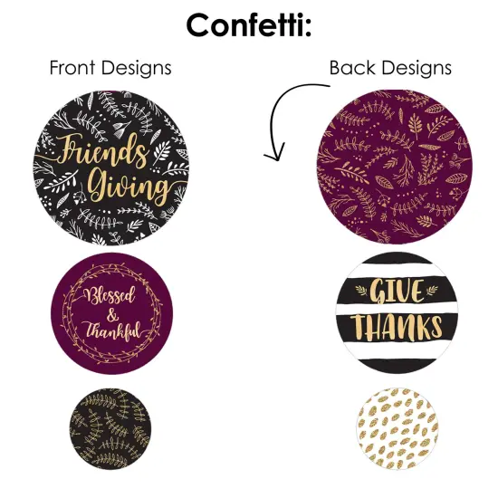 Big Dot of Happiness Elegant Thankful for Friends - Friendsgiving Thanksgiving Party Decor and Confetti - Terrific Table Centerpiece Kit - Set of 30 {7}