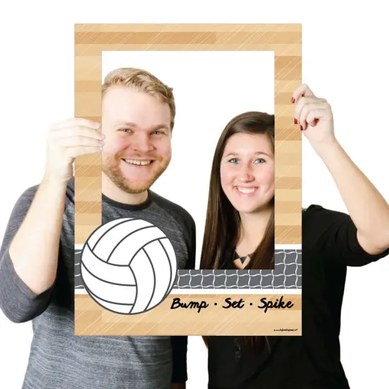Big Dot of Happiness Bump Set Spike - Volleyball - Birthday Party or Baby Shower Selfie Photo Booth Picture Frame & Props - Printed on Sturdy Material {4}
