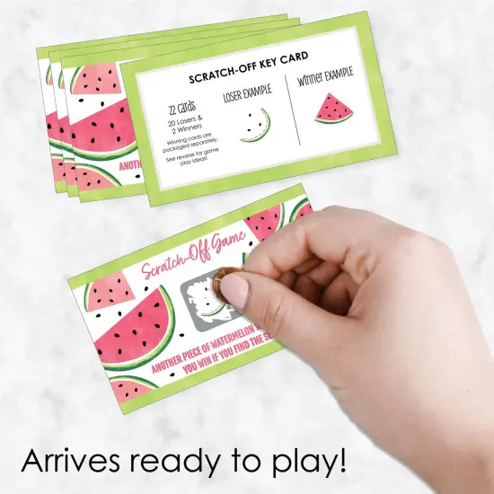 Big Dot of Happiness Sweet Watermelon - Fruit Party Game Scratch Off Cards - 22 Count {3}