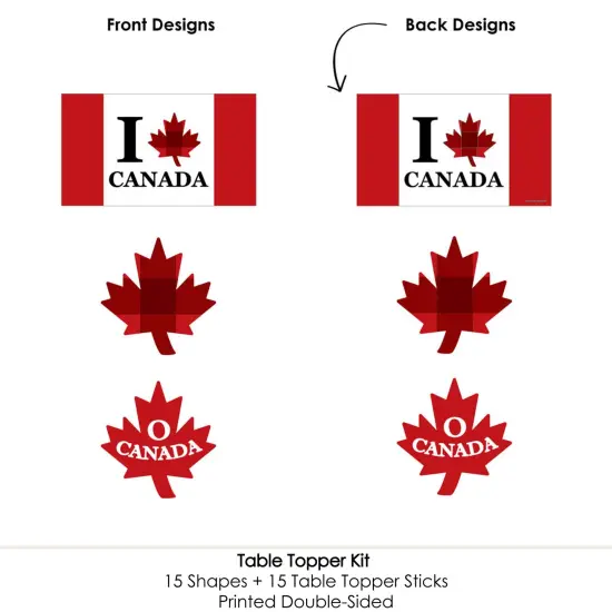 Big Dot of Happiness Canada Day - Canadian Party Centerpiece Sticks - Table Toppers - Set of 15 {6}