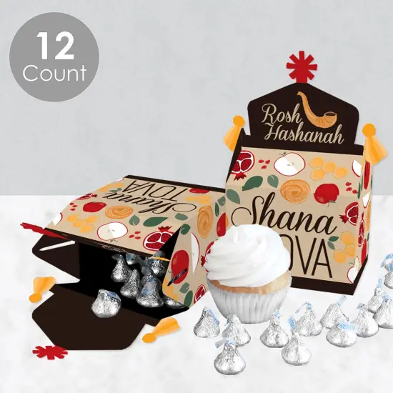 Big Dot of Happiness Rosh Hashanah - Treat Box Party Favors - New Year Goodie Gable Boxes - Set of 12 {4}