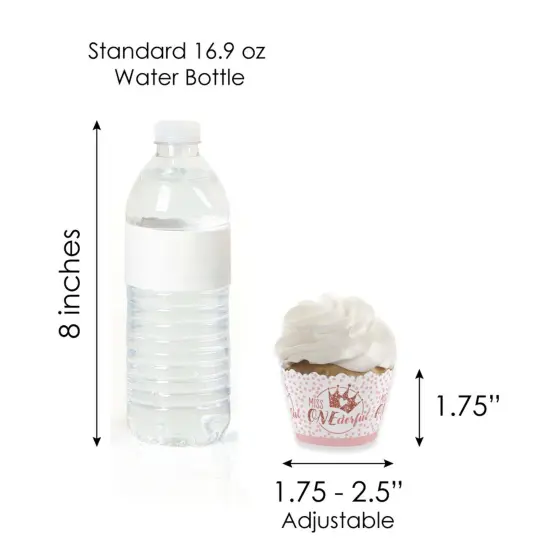 Big Dot of Happiness 1st Birthday Little Miss Onederful - Cupcake Decor - Girl First Birthday Party Cupcake Wrappers and Treat Picks Kit - Set of 24 {7}