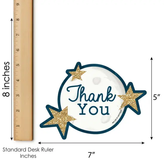 Big Dot of Happiness Twinkle Twinkle Little Star - Shaped Thank You Cards - Baby Shower or Birthday Party Thank You Cards with Envelopes - Set of 12 {7}
