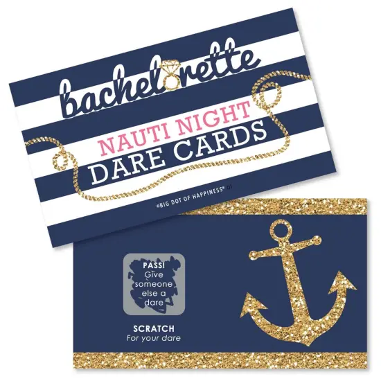 Big Dot of Happiness Last Sail Before the Veil - Nautical Bridal Shower and Bachelorette Party Game Scratch Off Dare Cards - 22 Count {1}