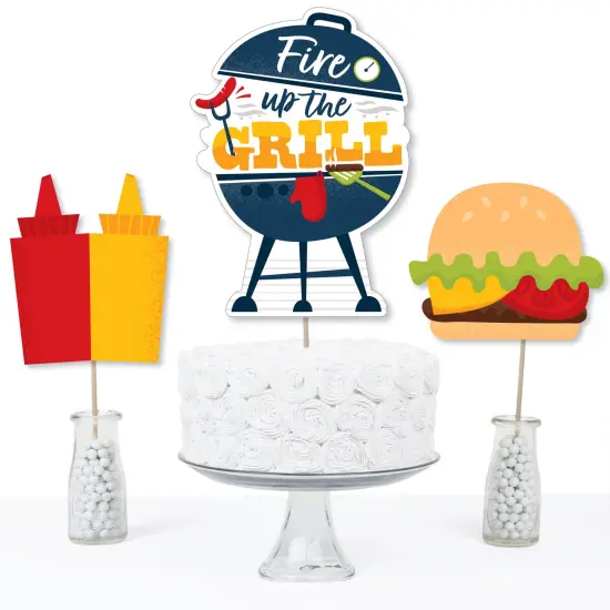 Big Dot of Happiness Fire Up the Grill - Summer BBQ Picnic Party Centerpiece Sticks - Table Toppers - Set of 15 {4}