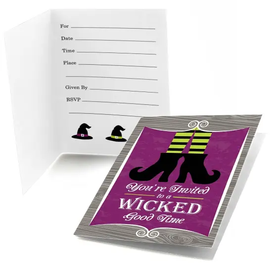 Big Dot of Happiness Happy Halloween - Fill-in Witch Party Invitations (8 Count) {1}