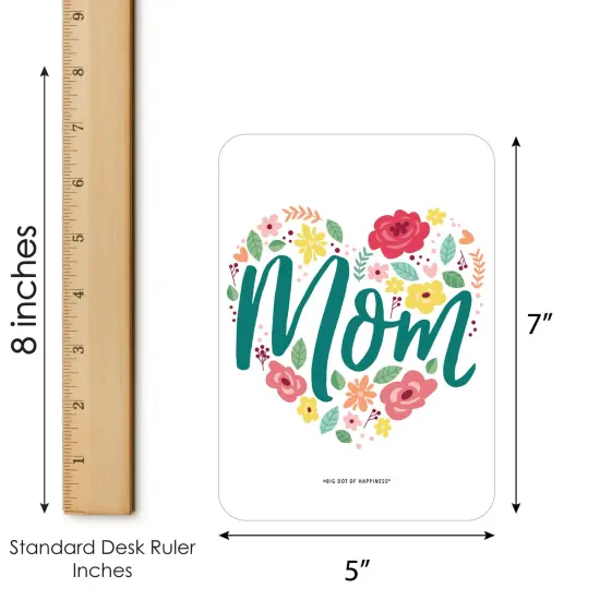 Big Dot of Happiness Colorful Floral Happy Mother's Day - Bingo Cards and Markers - We Love Mom Party Shaped Bingo Game - Set of 18 {6}