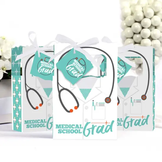 Big Dot of Happiness Medical School Grad - Doctor Graduation Party Favor Boxes - Set of 12 {4}